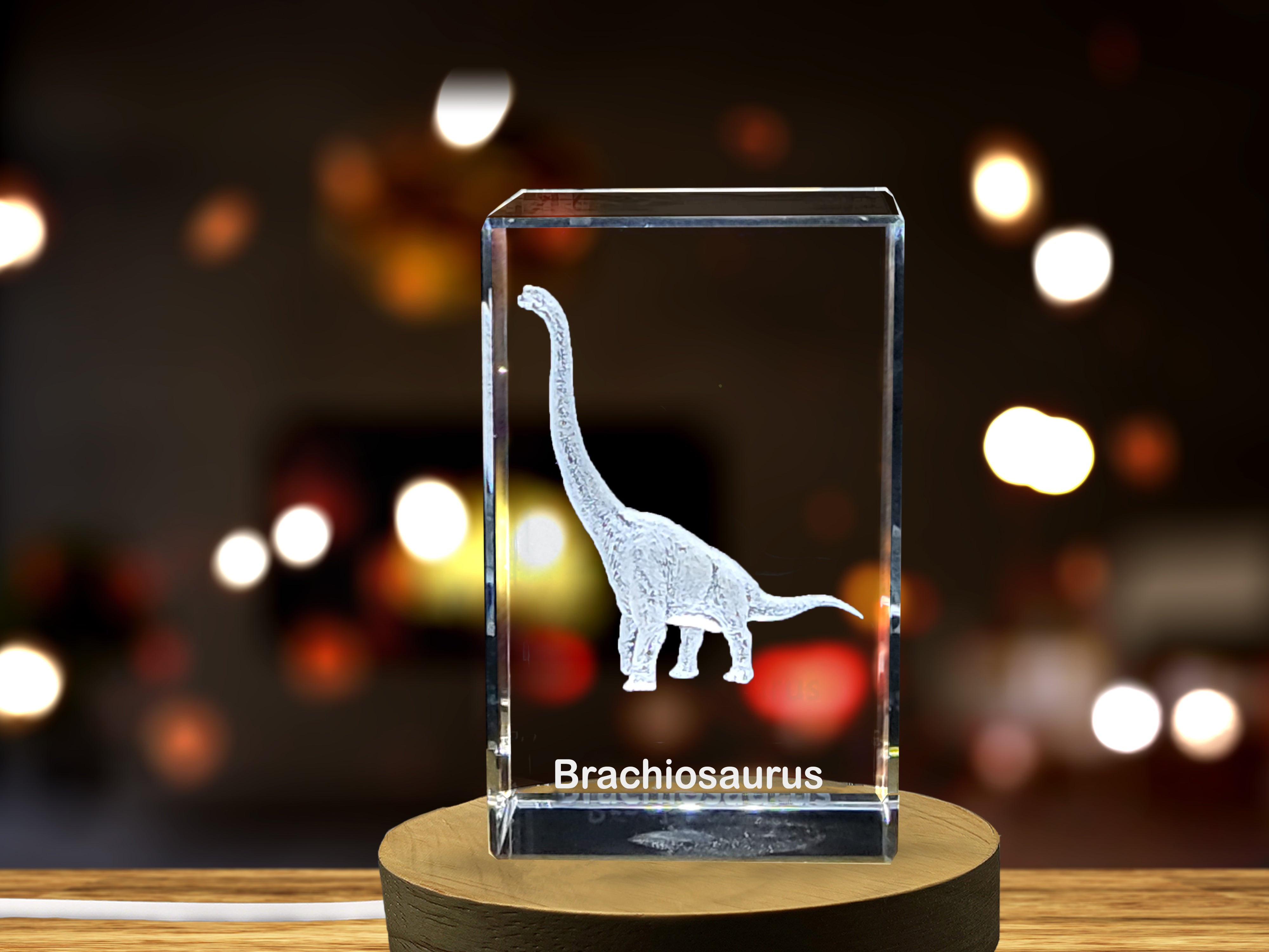 Brachiosaurus | Dinosaurs 3D Engraved Crystal A&B Crystal Collection