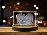 Diomède et ses juments 3d gravés gravés en cristal 3d Crystal Savouinage / cadeau / décoration / collection / Souveniture