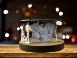 Diomedes and his Mares 3D Engraved Crystal 3D Engraved Crystal Keepsake/Gift/Decor/Collectible/Souvenir A&B Crystal Collection