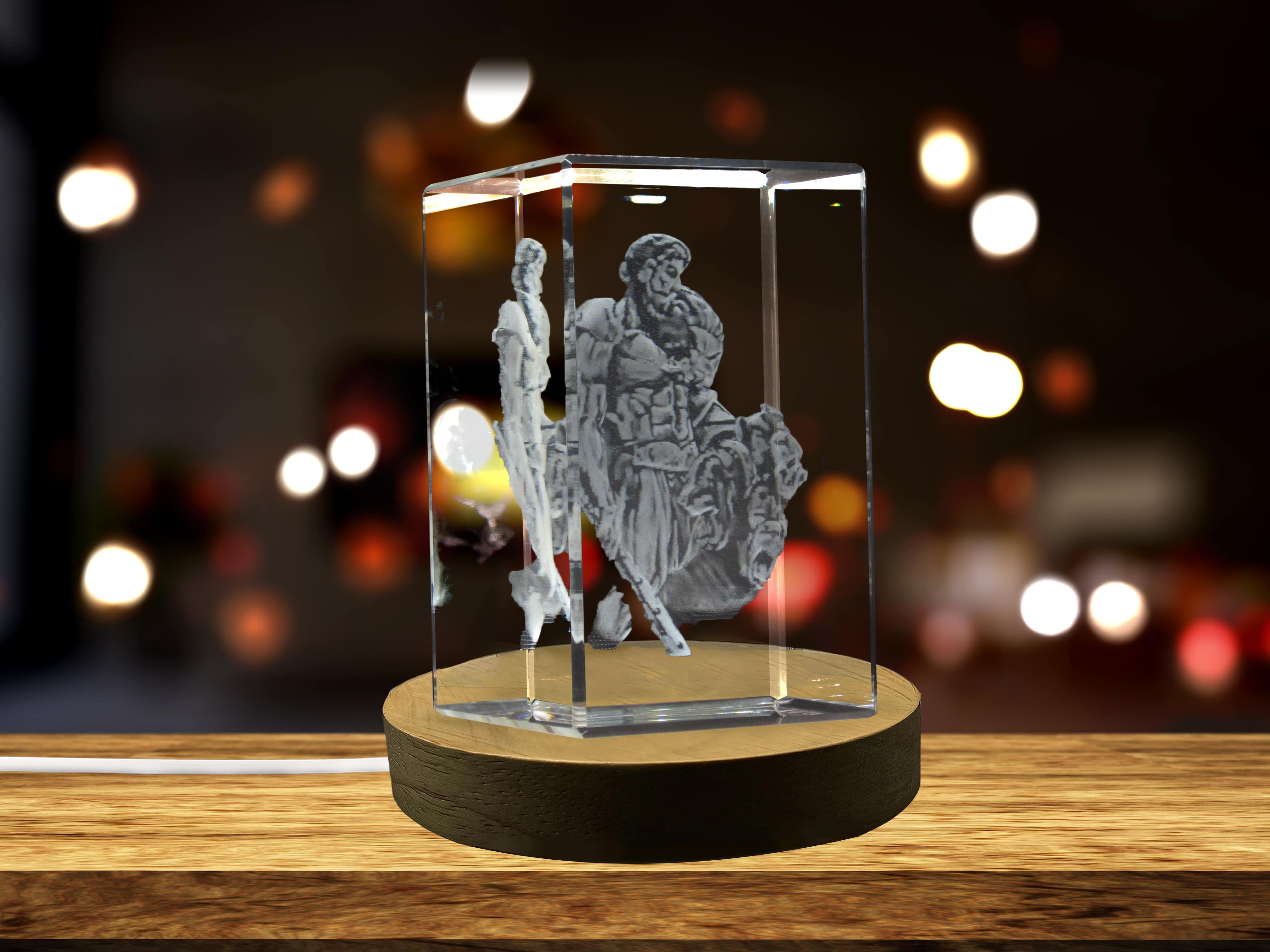 Hercules 3D Engraved Crystal 3D Engraved Crystal Keepsake/Gift/Decor/Collectible/Souvenir A&B Crystal Collection