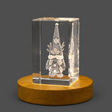 Tomte Plush 3D Engraved Crystal Keepsake Recognition Trophy — Made in Canada