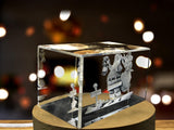 Santa-Claus-3D-Engraved-Crystal-Keepsake/Gift/Decor/Collectible/Souvenir A&B Crystal Collection