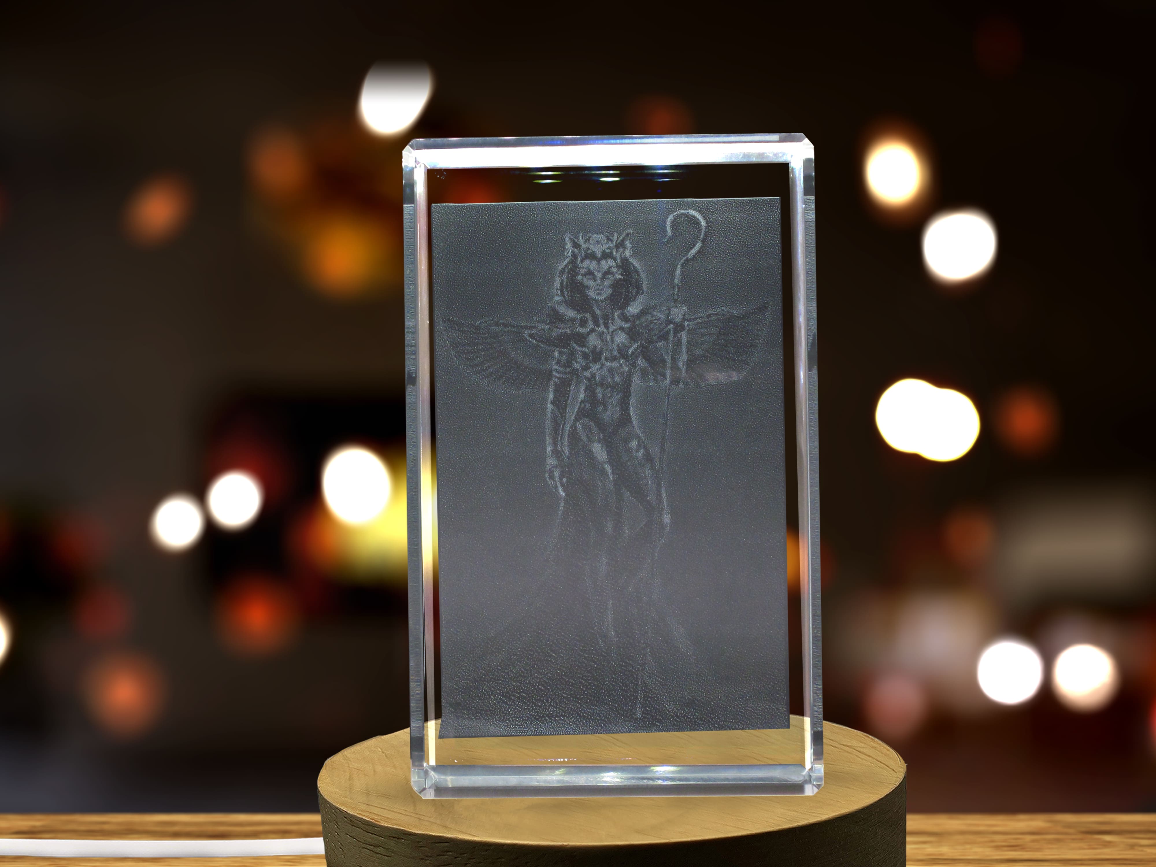 Bastet 3D Engraved Crystal 3D Engraved Crystal Keepsake/Gift/Decor/Collectible/Souvenir A&B Crystal Collection