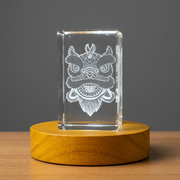 Chinese lion| 3D Engraved Crystal 