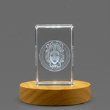 Gorgons 3D Engraved Crystal Trophy Award Keepsake - Recognition Gift with LED Base - Custom Award From A&B Crystal Collection