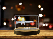 Beau design AR-15 | Keeprsake à cristal gravé 3D