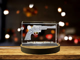 Smith & Wesson Model 29 Revolver | 3D Engraved Crystal A&B Crystal Collection
