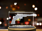 Smith & Wesson Model 29 Revolver | 3D Engraved Crystal A&B Crystal Collection