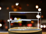 Exquisitely Crafted Browning Auto 5 Design | 3D Engraved Crystal Keepsake A&B Crystal Collection