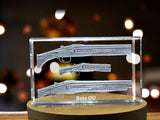 Boss Over/Under Shotgun Laser Engraved Crystal Display - Made in Canada A&B Crystal Collection