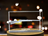 Knight Rifleman's Bolt-Action Rifle Design Laser Engraved Crystal Display A&B Crystal Collection