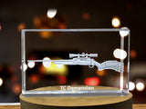 T/C Dimension Bolt-Action Rifle Design Laser Engraved Crystal Display A&B Crystal Collection