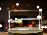 Browning Citori 725 Shotgun Design Laser Engraved Crystal Display A&B Crystal Collection