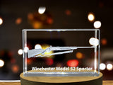 Winchester Model 52 Sporter Rifle | 3D Engraved Crystal A&B Crystal Collection
