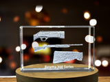 Beretta 300 Series Over/Under Shotgun Design Laser Engraved Crystal Display A&B Crystal Collection