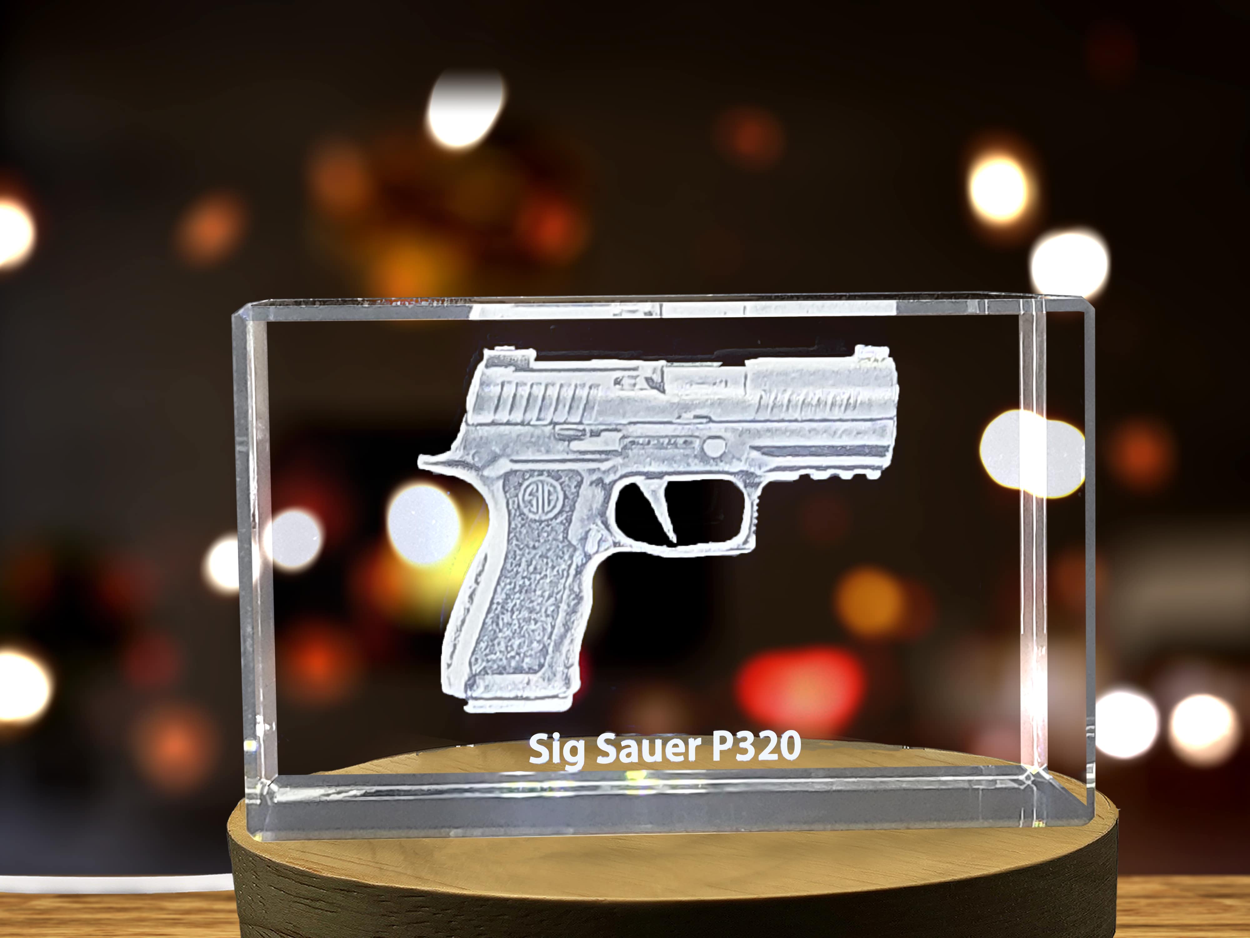 Sig Sauer P320 Semi-Automatic Pistol | 3D Engraved Crystal A&B Crystal Collection
