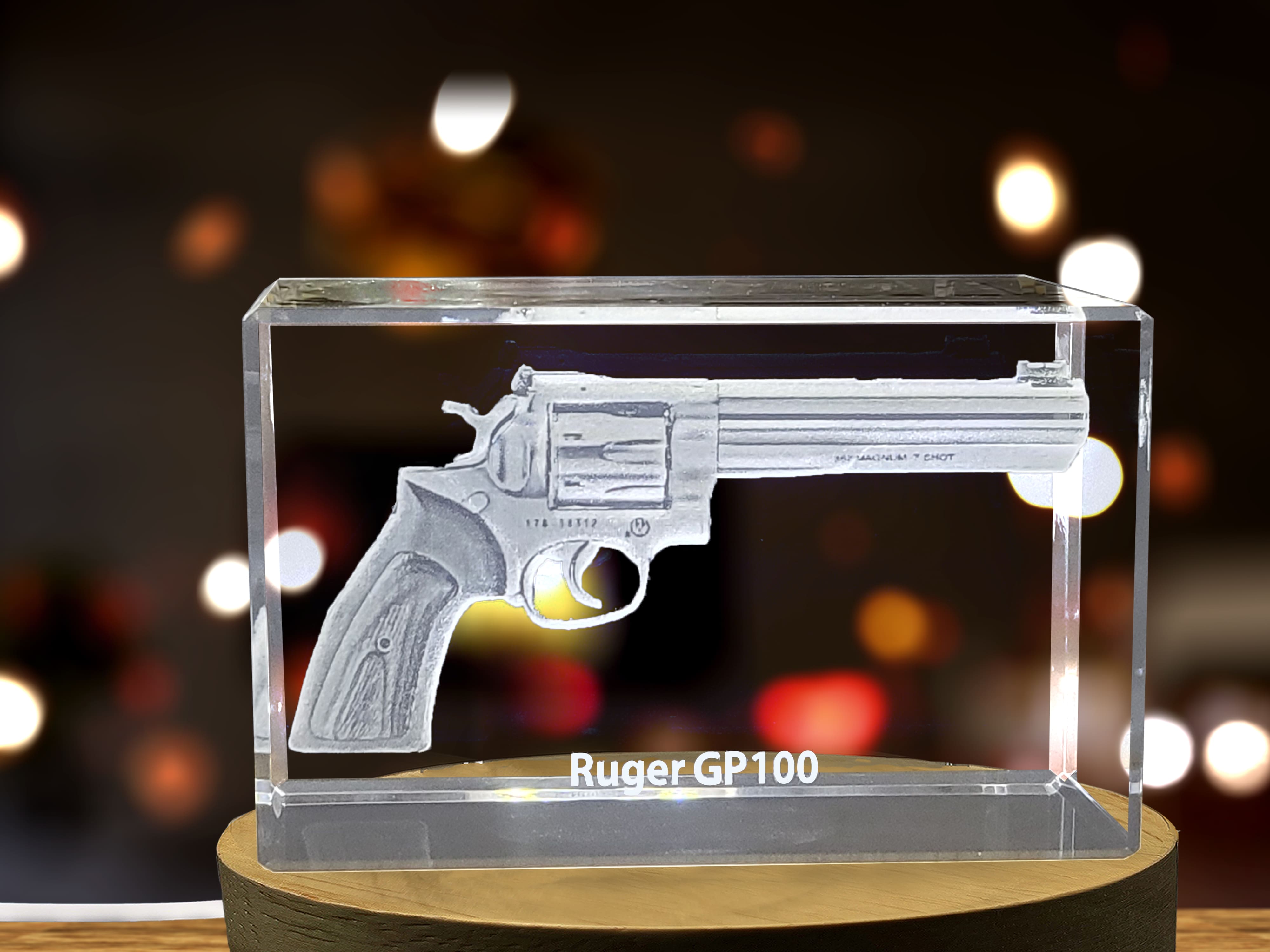 Ruger GP100 Revolver | 3D Engraved Crystal A&B Crystal Collection