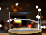 Hawken Rifle Blueprint Laser Engraved Display Crystal A&B Crystal Collection
