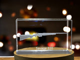 Savage 220 Semi-Automatic Rifle Crystal Display - 3D Laser Engraved - Home Decor Gift A&B Crystal Collection