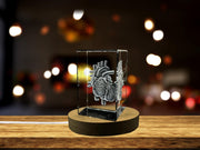 Heart Art  | 3D Engraved Crystal Keepsake | Doctor Gift