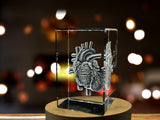 Heart Art | 3D Engraved Crystal Keepsake | Doctor Gift A&B Crystal Collection