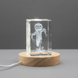 Scarecrow Halloween Recognition Trophy - 3D Engraved Crystal Decor with Free LED Base