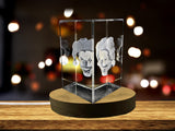 Halloween Clowns 3D Engraved Crystal Decor with Free LED Base - Unique Design by A&B Crystal Collection A&B Crystal Collection
