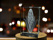 Corn Husks 3D Engraved Crystal Decor - Made in Canada - Premium Illuminated Home Decoration