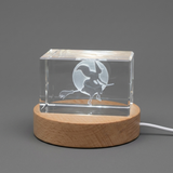 Witch Symbols 3D Engraved Crystal Trophy Recognition Award Decor with LED Base