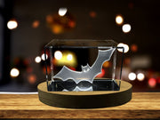 Halloween Bat 3D Engraved Crystal