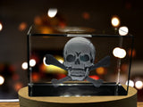 Skull Symbol Halloween 3D Engraved Crystal Decor A&B Crystal Collection