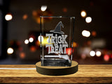 Trick or Treating 3D Engraved Crystal Decor - Halloween Illuminated Decoration A&B Crystal Collection