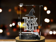 Trick or Treating 3D Engraved Crystal Decor - Halloween Illuminated Decoration