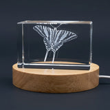 Zebra Swallowtail Butterfly 3D Engraved Crystal Recognition Trophy Award — Made in Canada