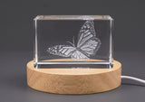 Monarch Butterfly — 3D laser-engraved crystal keepsake, Made in Canada
