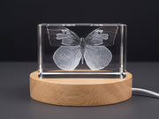 Dogface Butterfly 3D 3D Engraved Crystal Trophy Sculpture — Made in Canada
