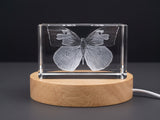 Dogface Butterfly 3D 3D Engraved Crystal Trophy Sculpture — Made in Canada