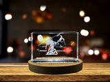 Hommage en cristal gravé en duo harmonieux 3D - pianiste et basse figurine