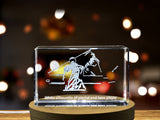 Harmonious Duet 3D Engraved Crystal Tribute - Pianist and Bass Player Figurine A&B Crystal Collection