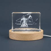 Hommage en cristal gravé en duo harmonieux 3D - pianiste et basse figurine