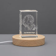 Captivating Jazz Diva 3D Engraved Crystal Trophy Award — Made in Canada