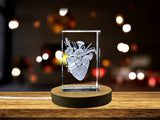 Melodic Harmony - Jazz Orchestra Musical Heart - 3D Engraved Crystal A&B Crystal Collection