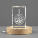 Recognition Let’s Cook Something Special 3D Engraved Crystal Trophy Award with LED Base Light