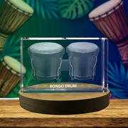 Bongo Drums 3D Engraved Crystal 