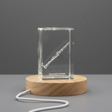 Recognition Clarinet 3D Engraved Crystal Trophy Award | Handcrafted LED Base Keepsake