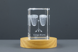 Conga Drums 3D Engraved Crystal Trophy Award with LED Base | Unique Music Recognition Keepsake