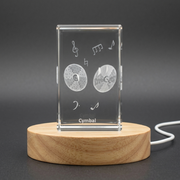 Cymbal 3D Engraved Crystal 