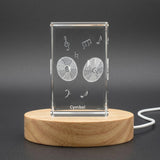 Cymbal 3D Engraved Crystal Trophy Recognition Award — Made in Canada - Custom Award From A&B Crystal Collection