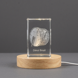 Davul 3D Engraved Crystal Trophy Award with LED Base | Unique Music Recognition Keepsake