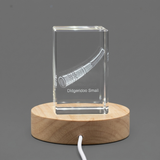 Recognition Didgeridoo 3D Engraved Crystal Trophy Award | Aboriginal Art Keepsake with LED Base Light
